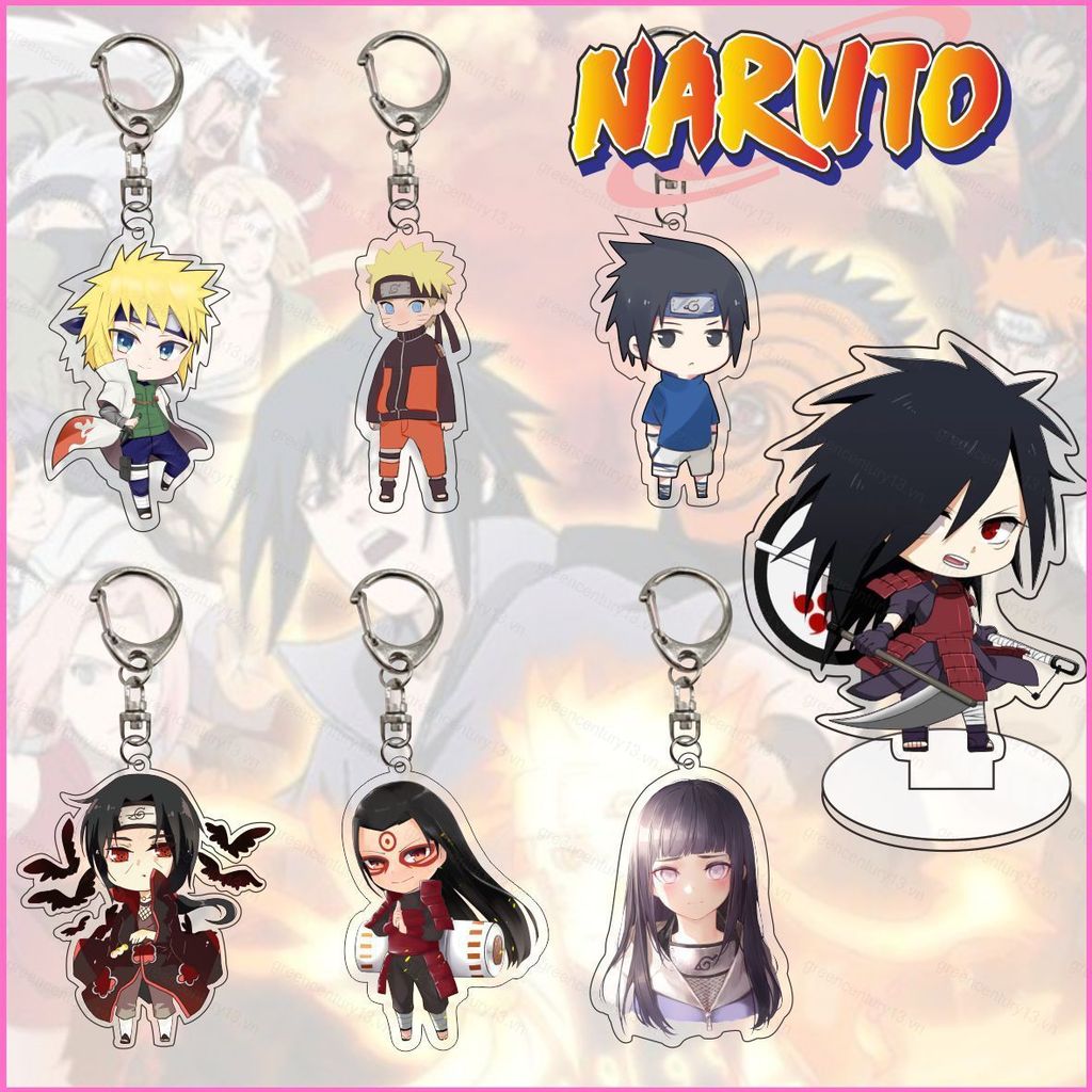 G13 Naruto Móc Khóa Acrylic Móc Chìa Khóa Sasuke Madara Itachi Sasuke Kakashi Sakura Móc Khóa Mặt Dâ