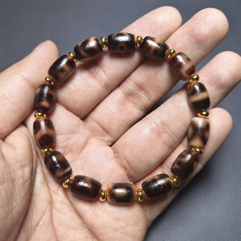 Vòng tay Dzi Bead Agate Tây Tạng - Agate chất lượng cao, phù hợp cho nam và nữ