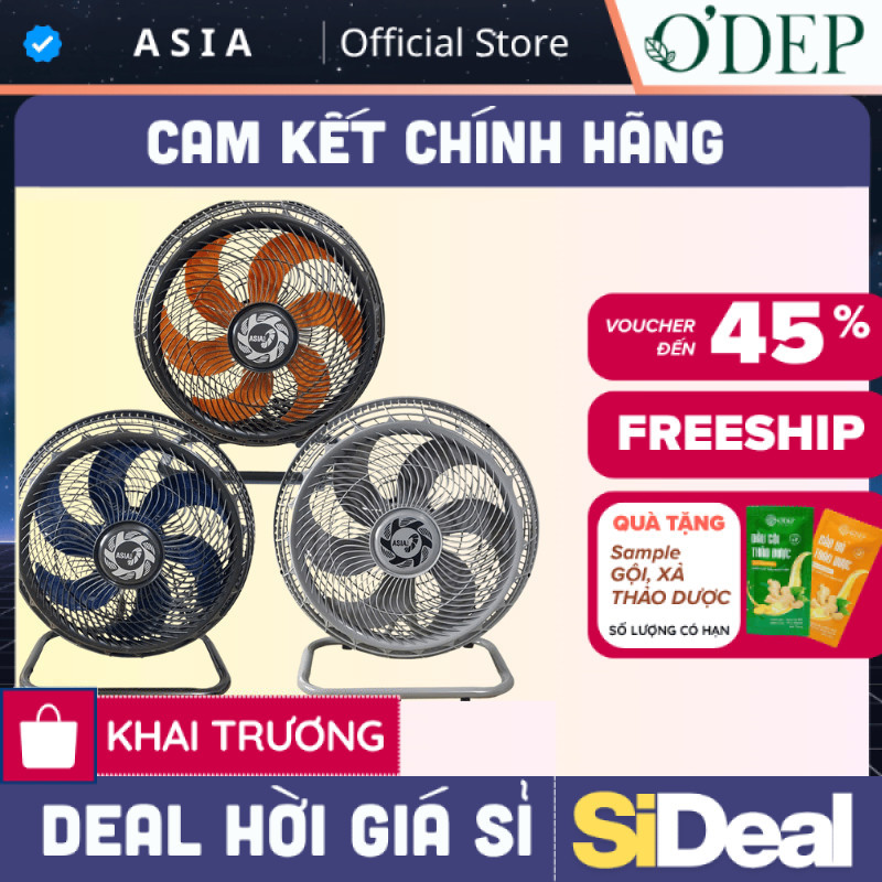Quạt sàn ASIA VINA 4 tốc độ gió siêu mạnh 90W, 6 cánh quạt mát TURBO PLUS VY636792 / VY636892 / VY636092 - SIDEAL SIL