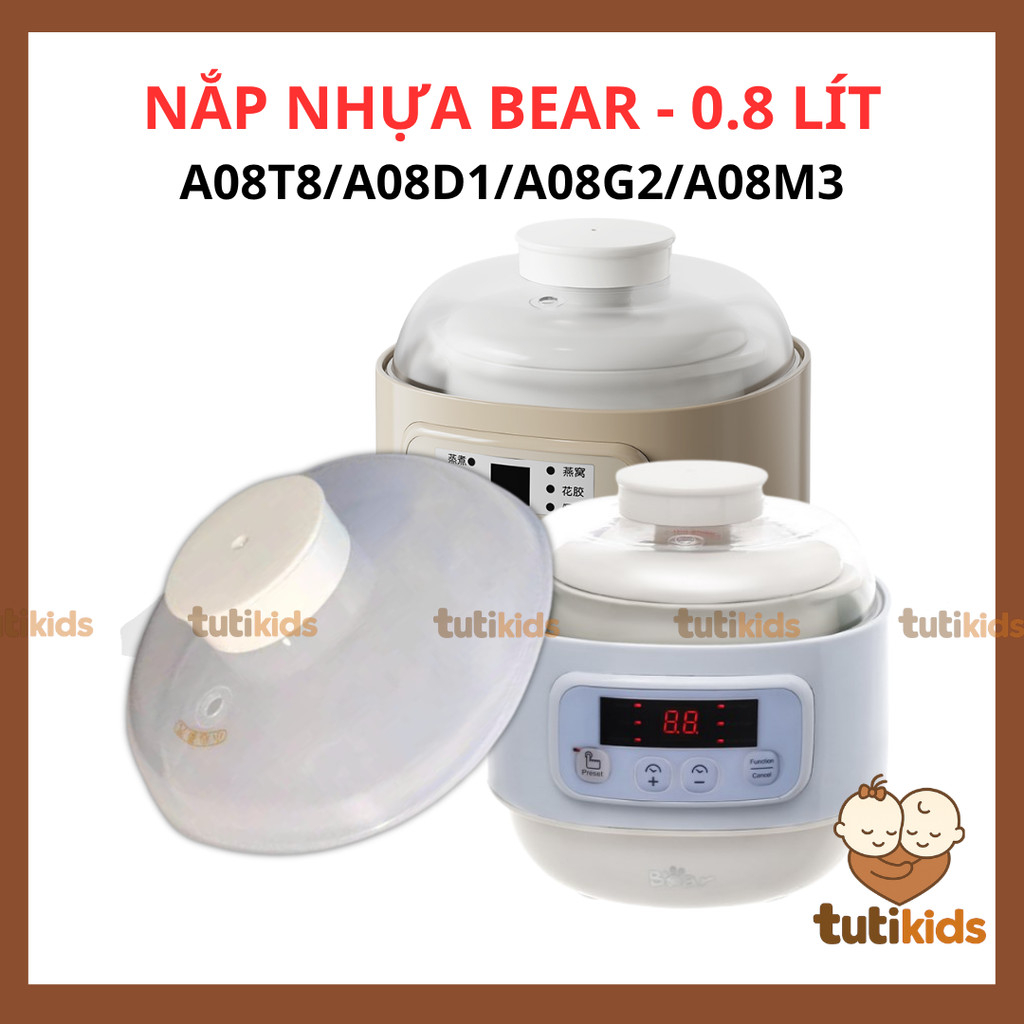 Nắp thay thế nồi bear, Nắp nồi nấu châm 0.8l, hấp nhựa thay thế Bear 0.8 lít DDZ-A08G2
