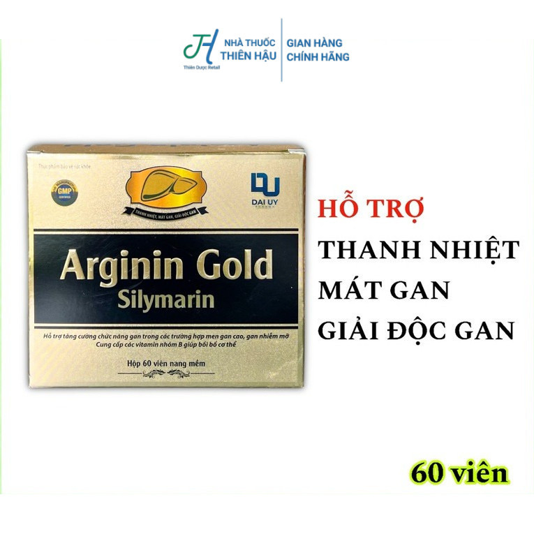 Viên Uống Bổ Gan, Giải Độc Gan Arginin Gold Silymarin Đại Uy Hộp 60 Viên Nang Mềm