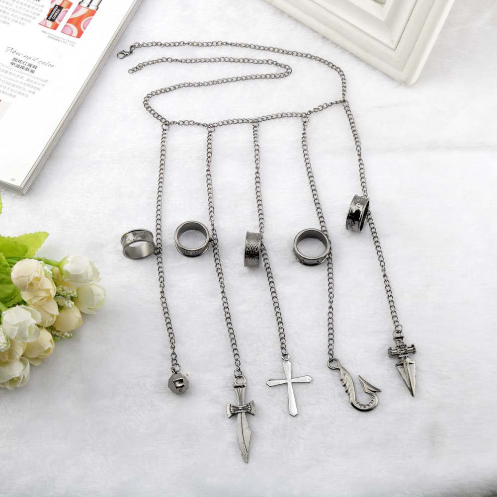 Spot Goods#Hunter x Hunter Bracelet Gatsu Kurapika Five-Finger Chain Anime Ring COS Props Spot Goods