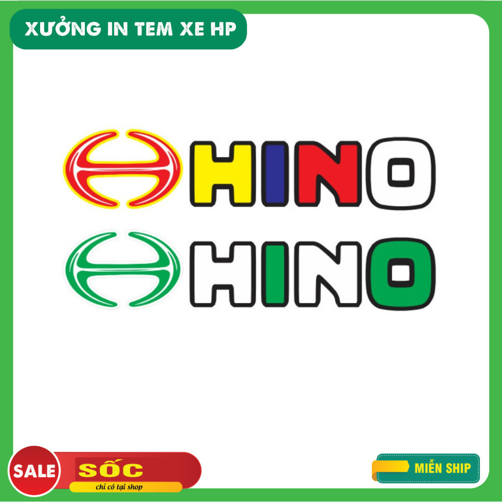 Tem chữ HINO dán xe tải (sl: 1 tem)