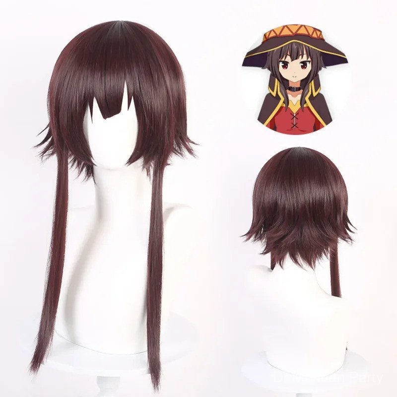 Anime Megumin Cosplay Tóc Giả Nữ Megumin Cos Tóc Giả Halloween Cos