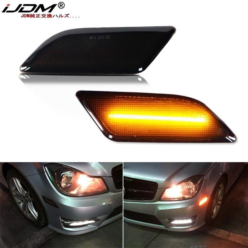 IJDM Hổ Phách Full LED Mặt Trước Đèn Đánh Dấu Cho Xe Mercedes W204 LCI C250 C300 C350 Sedan / Coupe 