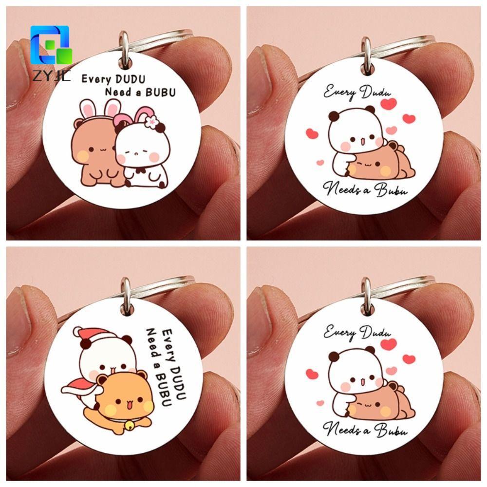 ZYJC Mặt dây chuyền ZYJC Bubu Dudu, Mọi Dudu đều cần xích chìa khóa Bubu Dudu bằng thép không gỉ Bub