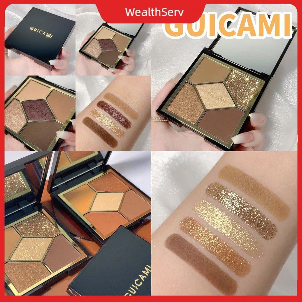 【Còn hàng】 Phấn mắt lì 5 màu GUICAMI Behind the Scenes, ánh nhũ tự nhiên, bóng mượt, chống thấm nước