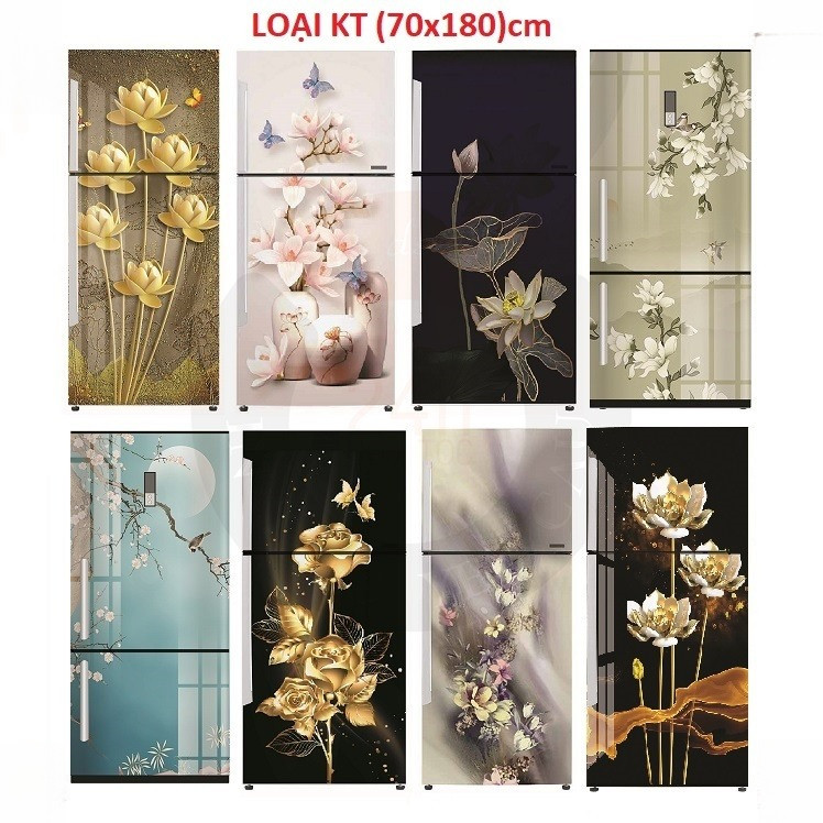 (TL37) Decal dán tủ lạnh khổ 70x180 tổng hợp