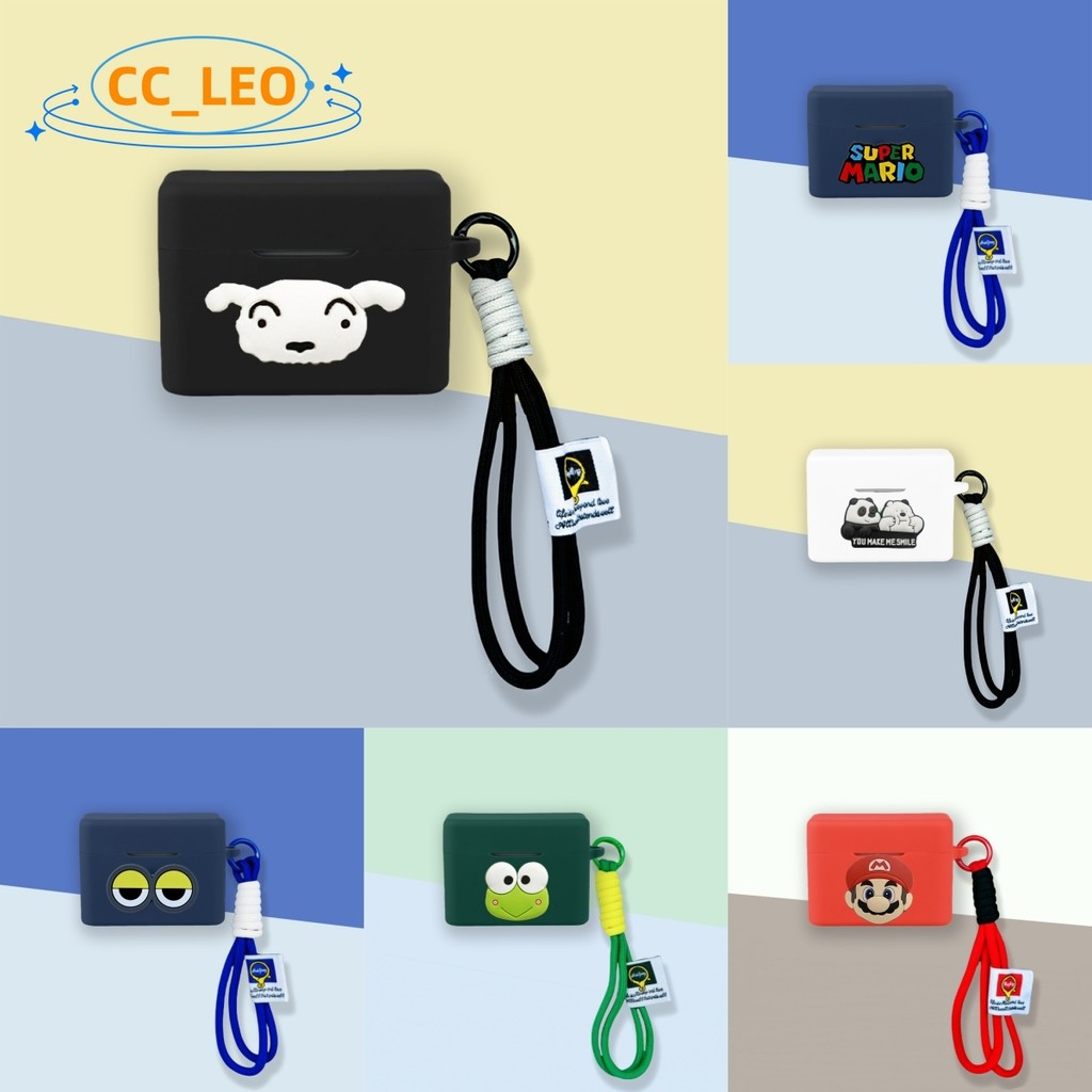 for MOONDROP Golden Ages 2 Case Cute Crayon Shin-chan Lanyard Cartoon Mario Silicone Soft Case Suita