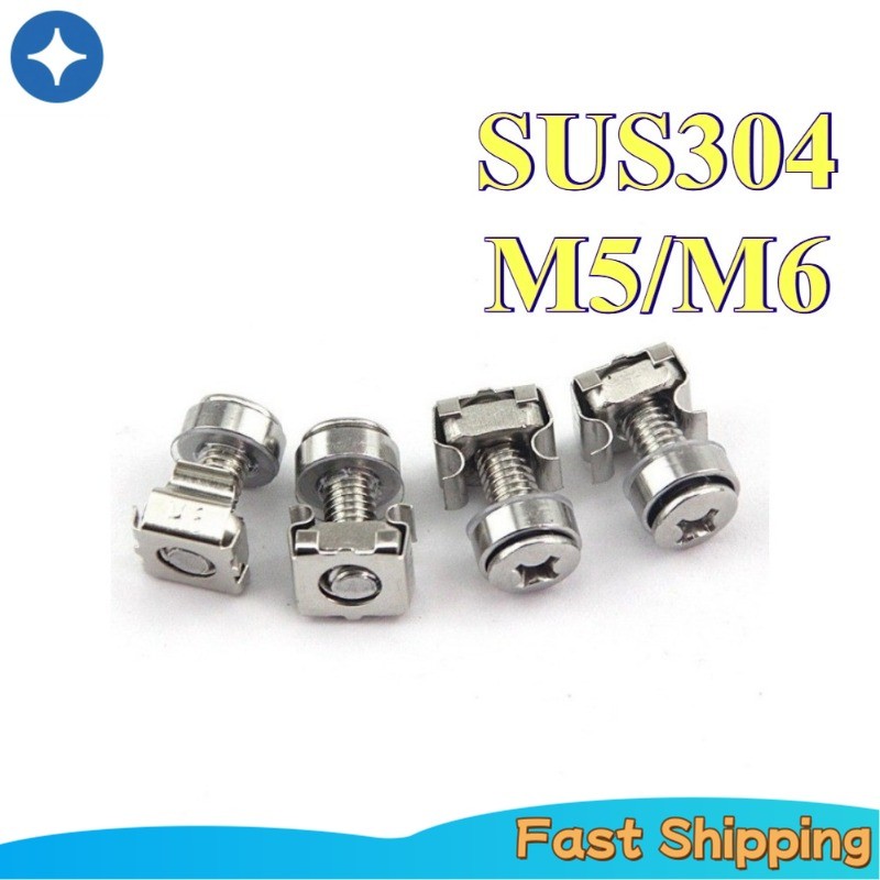 304 Tủ Inox Vít Snap Nut Crown Vít Snap Switch Tủ Mạng Máy Chủ M5 / M6 SYA