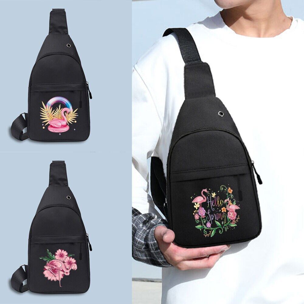 HOT Chest Bags Men Crossbody Bags Chest Pack With USB Charging Earphones Cable Hole Backpack Women  