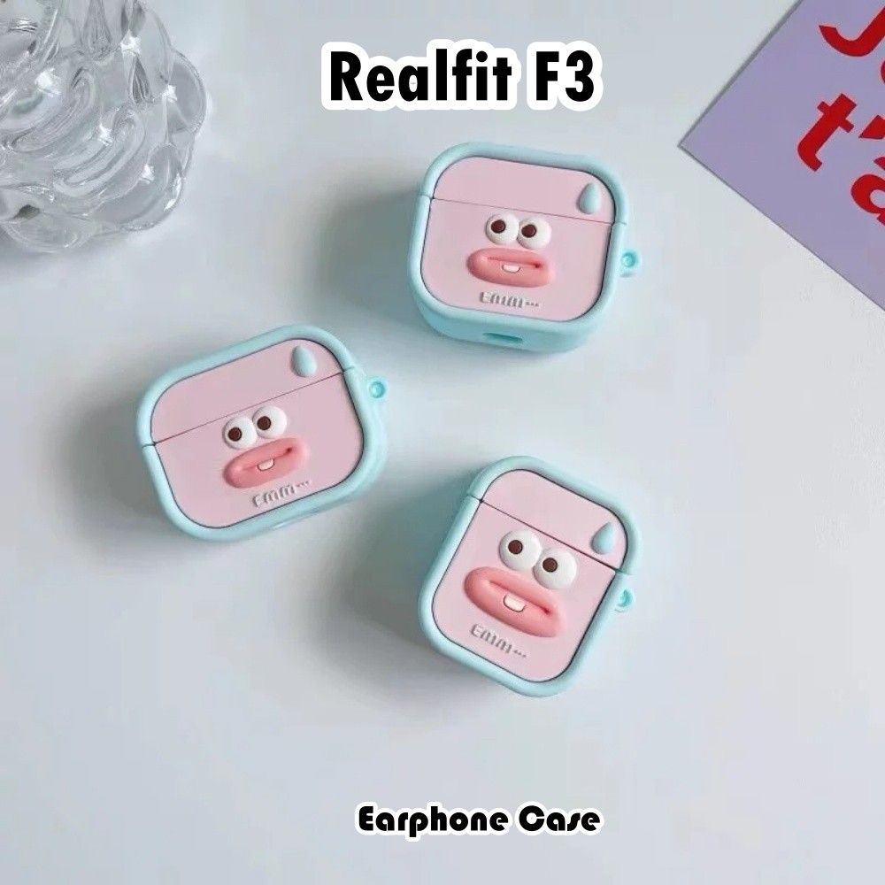 [Giảm giá] Dành cho vỏ tai nghe Realfit F3 Vỏ silicon mềm tạo kiểu hoạt hình sáng tạo