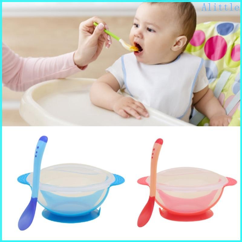 Bộ bát hút và thìa cho bé Alia Phụ kiện bộ đồ ăn có nắp để giới thiệu chất rắn cho bé từ 6 tháng tuổ