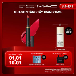  Son thỏi dạng bút MAC Powder Kiss Velvet Blur Slim Stick nhẹ môi dưỡng ẩm giữ màu khóa ẩm sắc nét 12H 