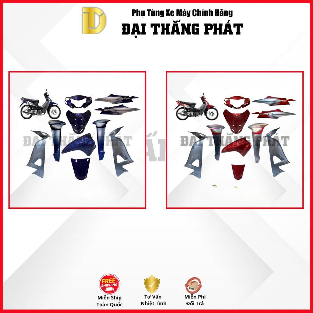 Dàn áo 16 chi tiết (nhựa nhám + nhưa màu) xe Wave S 100cc KTL năm 2007 các màu chính hãng Honda