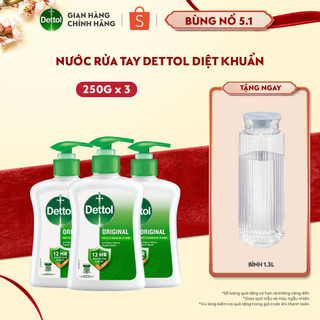 Combo 3 nước rửa tay Dettol kháng khuẩn hương tinh dầu thông – 250g chai 