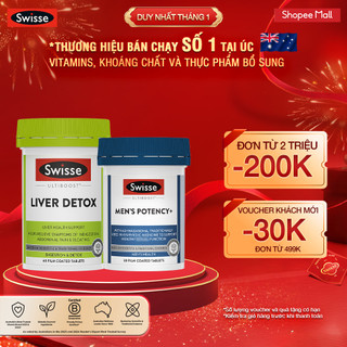  Combo viên uống hỗ trợ thải độc gan Swisse Liver Detox 60 v & Tăng cường sức khỏe nam giới Swisse Men’s Potency+ 30 v 