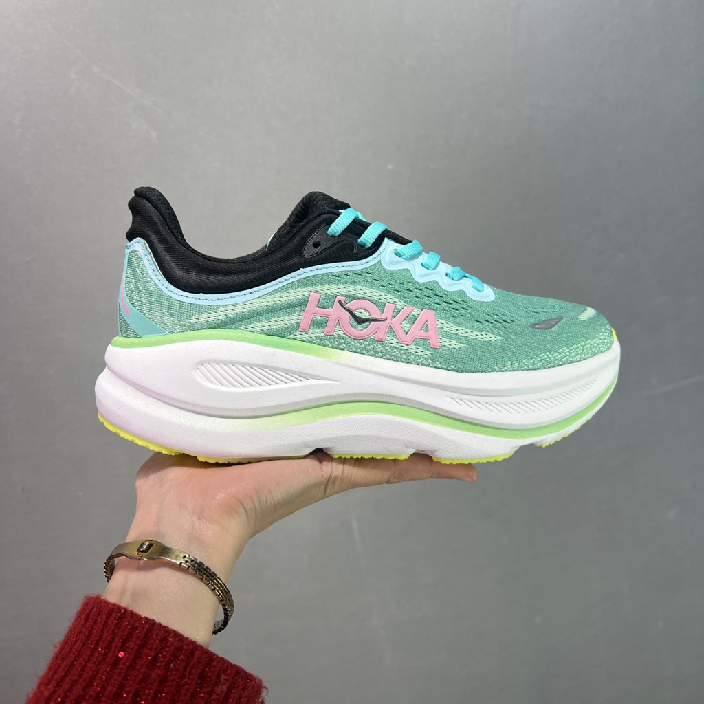 Giày Thể Thao Hoka One Bondi 9 Wide màu Xanh Trắng