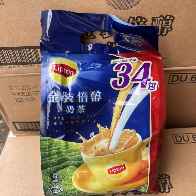 Hồng Kông Nhập Khẩu Lipton / Lipton Vàng Đóng Gói Đôi Rượu Trà Sữa 16,5g 24 Thanh Miễn Phí Vận Chuyể