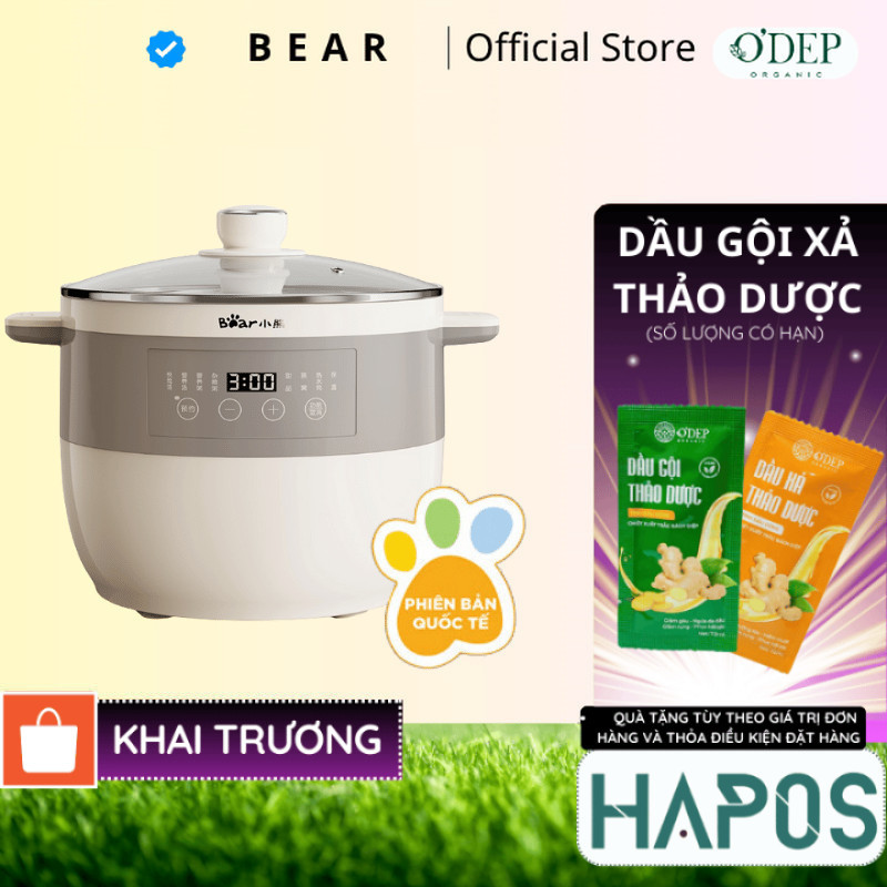 Nồi Nấu Chậm 2.5L Đa Năng Bear DDZ-B25Q3 - Hàng Chính Hãng - HAPOS HSA