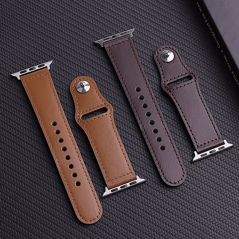 Thích hợp cho Apple Watch Dây đeo iwatch543S E Universal Business Single Nail Da bò Apple Watch 6 Dâ