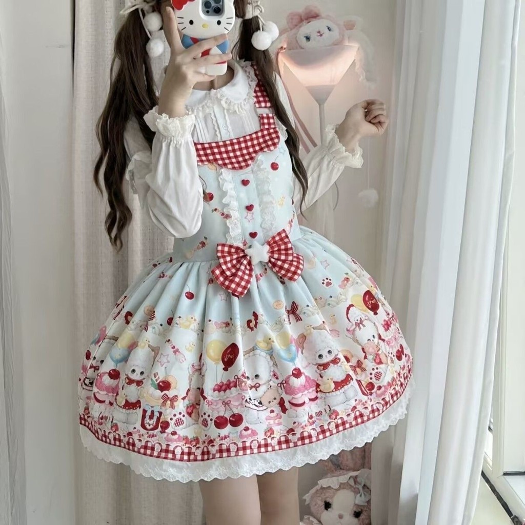 [Hàng có sẵn] Váy lolita phong cách đầy đủ Dây đeo jsk chính hãng lolita Phong cách mùa xuân phù hợp