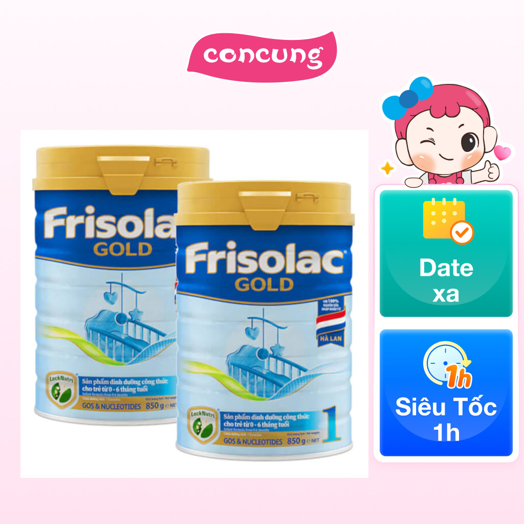 Combo 2 Frisolac Gold 1, 0 - 6 tháng tuổi (850gr)