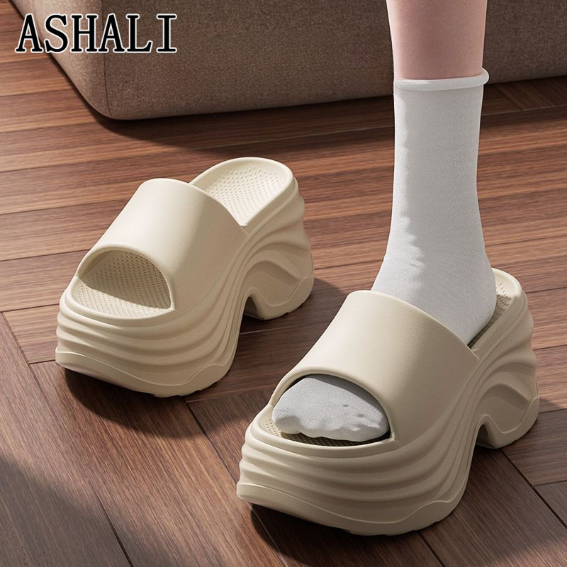 ASHALI Dép Nữ Đế Cao 10cm EVA Chống Trượt Thiết Kế Thời Trang Đi Shopping Dạo Phố Thoáng Khí Mới 202