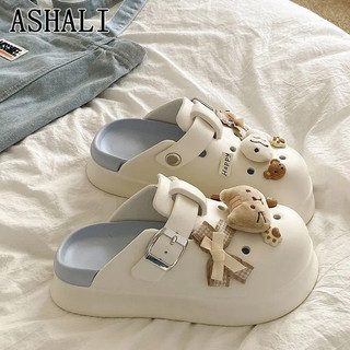 ASHALI Bán Chạy Mèo Dễ Thương Nơ Cá Nữ Dép Mùa Hè Phong Cách Mới Mặc Ngoài Vỏ Dày Baotou
