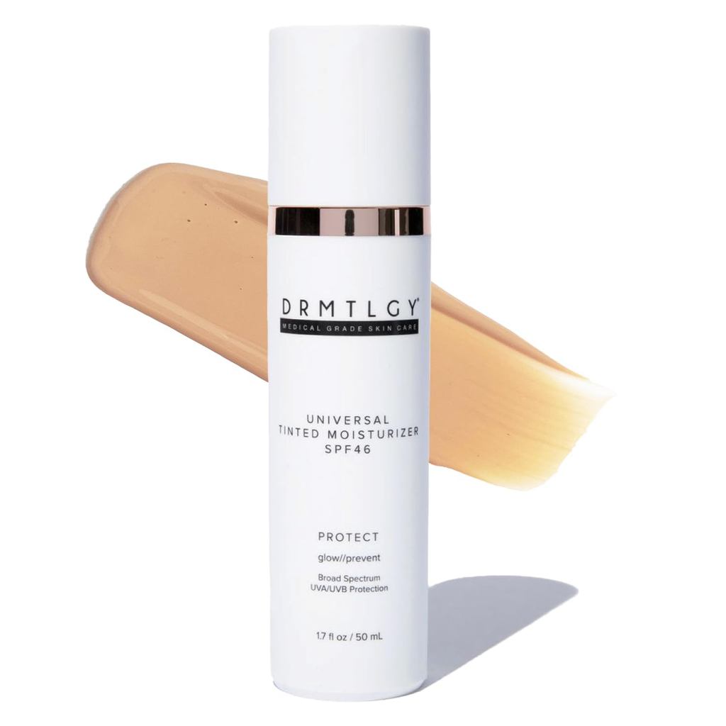DRMTLGY Universal Tinted Moisturizer SPF 46 – Hydrating Dewy Tinted Sunscreen for Face with Zinc Oxi