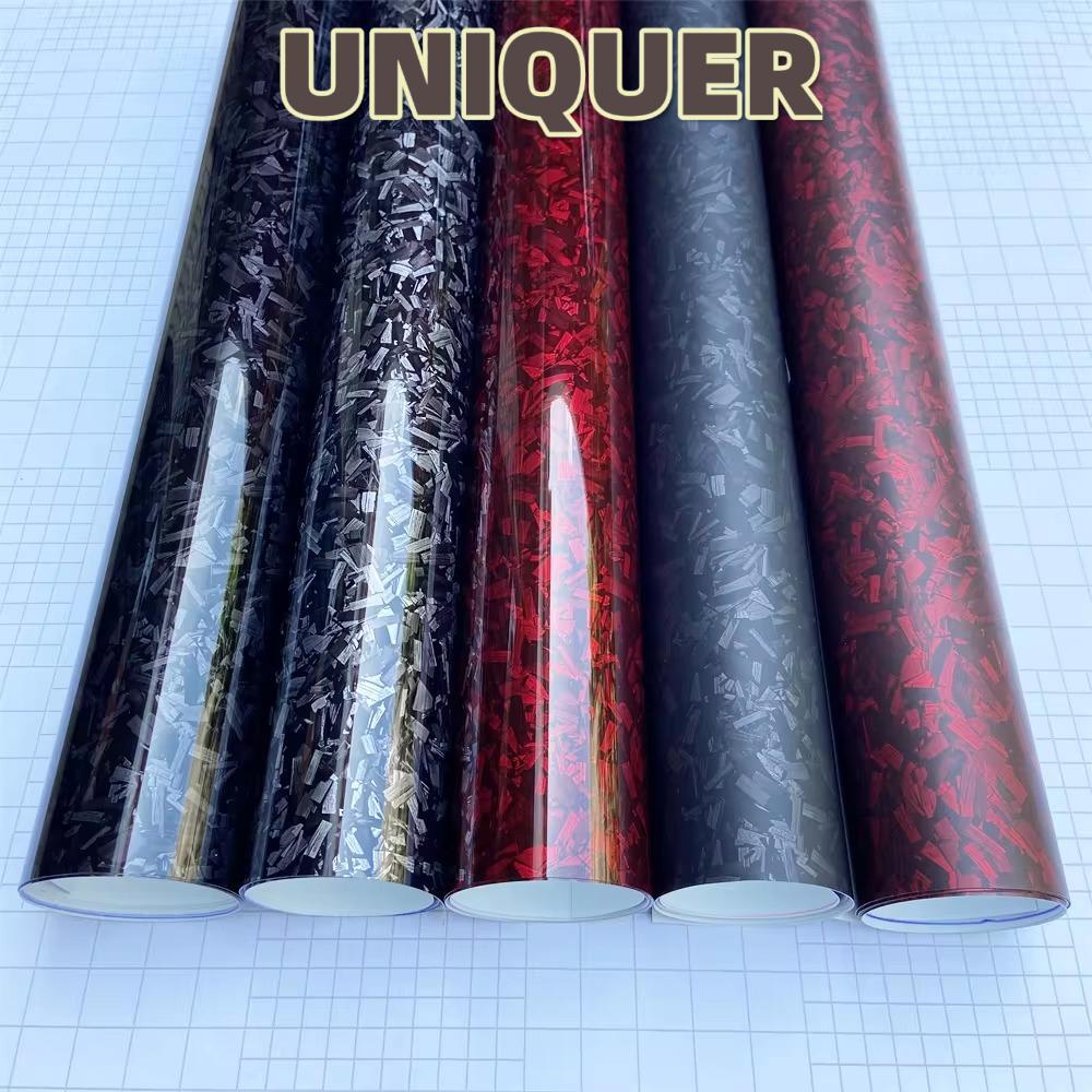 UNIQUER Carbon Vinyl Wrap Film, 152CM * 10CM DIY Wrap Roll Dính Decal, Đen Đỏ Tự Dính Lá Phim Vinyl 