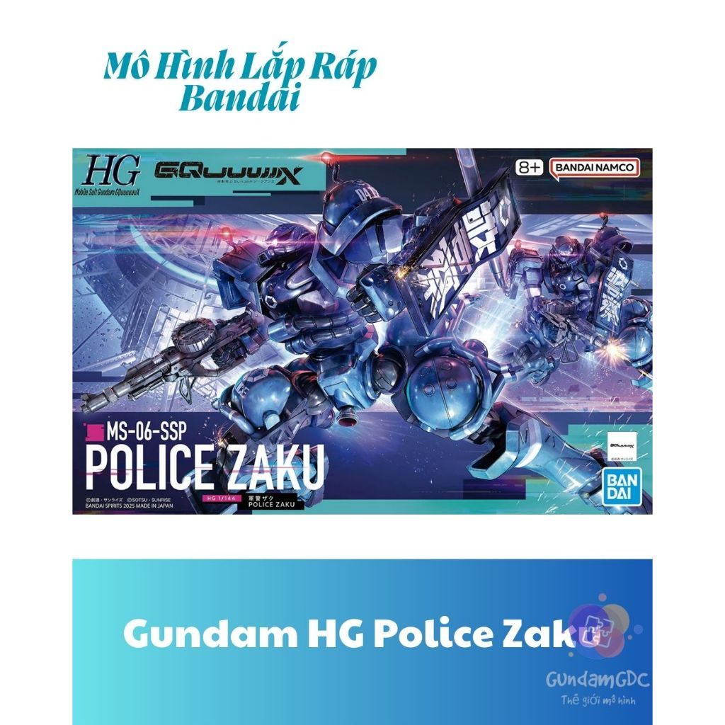 HT ShopX- Mô Hình Lắp Ráp Gundam HG Police Zaku Bandai Mobile Suit Gundam GQuuuuuuX Bandai