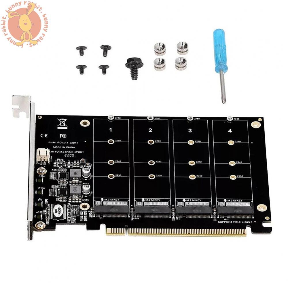 SSD 4 cổng M.2 NVMe cho thẻ mở rộng PCIe x16 Tương thích với PCIe 3.0 4.0