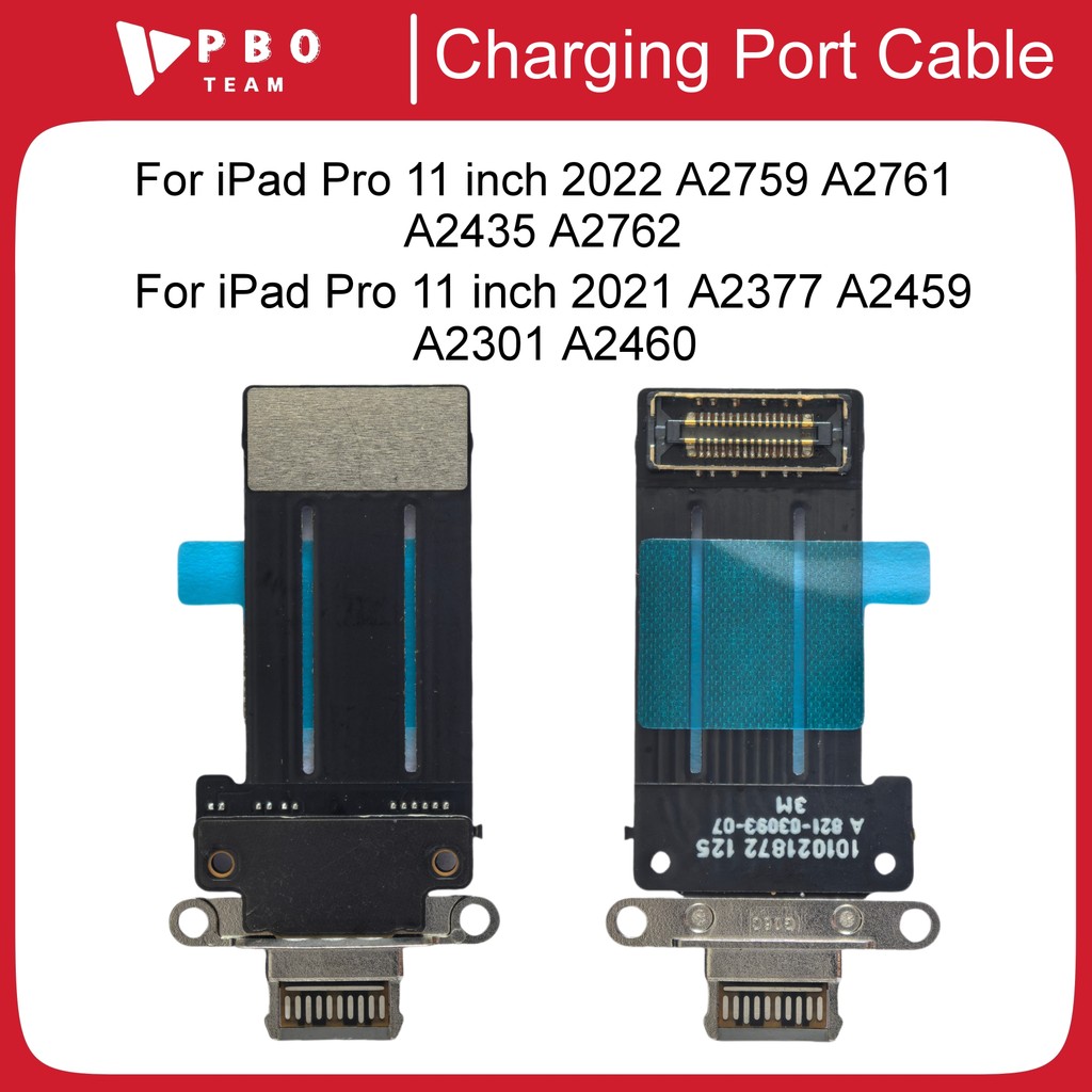 1-5 Chiếc USB Sạc Cổng Kết Nối Dock Cáp Mềm Cho Pad Pro 11 inch 2022 2021 A2377 A2459 A2759 A2761 A2