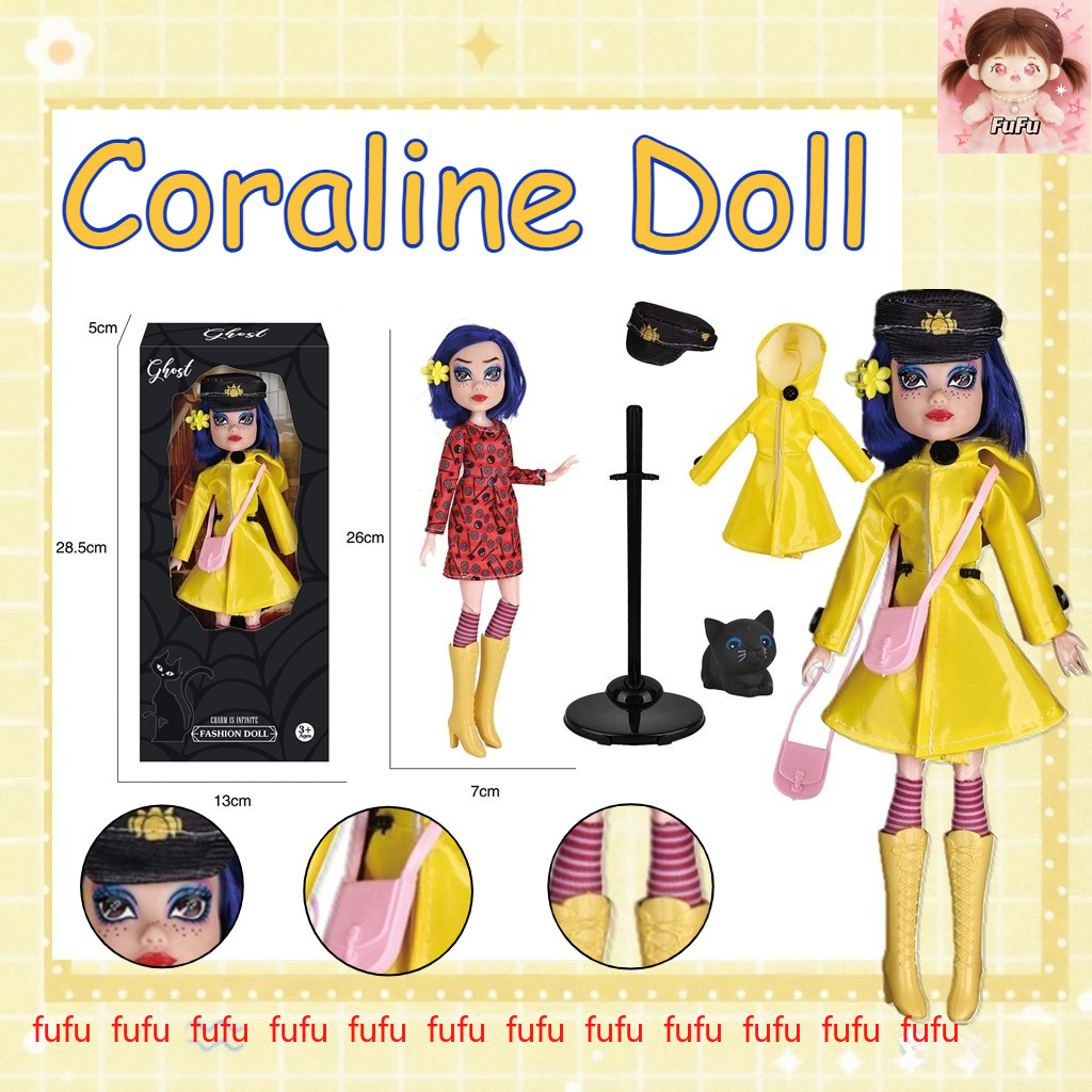 Coraline Búp Bê Phiên Bản Phim 10 Inch 11 Khớp Nhân Vật Hành Động Coraline Trong Áo Mưa Phiên Bản An