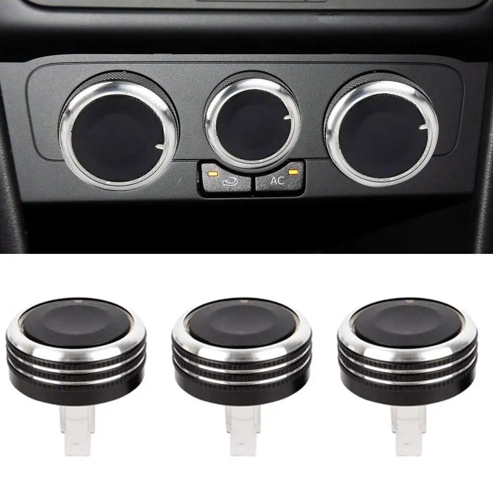 3 Cái / bộ Hợp Kim Nhôm AC Núm Điều Khiển Nhiệt Nút Núm Cho VW POLO 2002-2013 2014 MK4 MK5 9N 9N3 6R