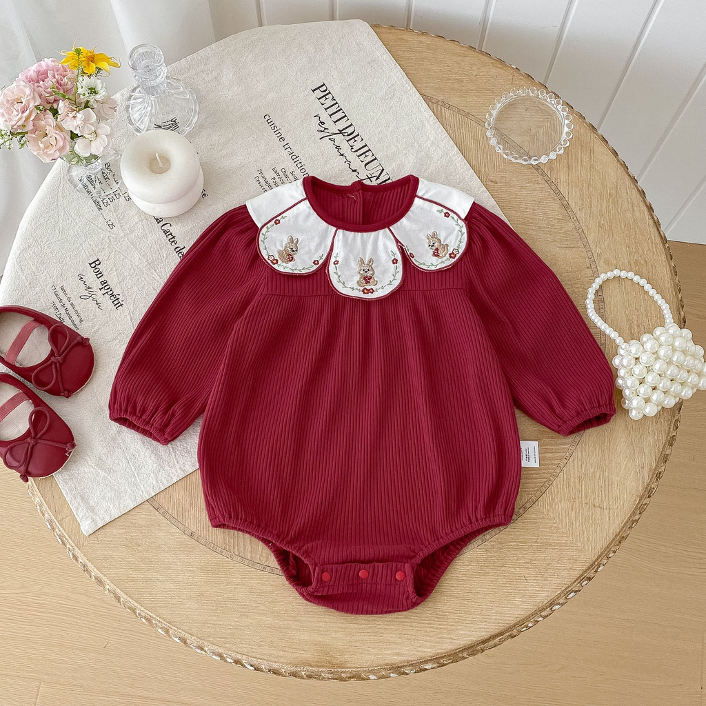 Baby Clothes Autumn Baby Girl's One-Year-Old Dress Full Moon Clothes Sheath Newborn Jumpsuit Cotton 