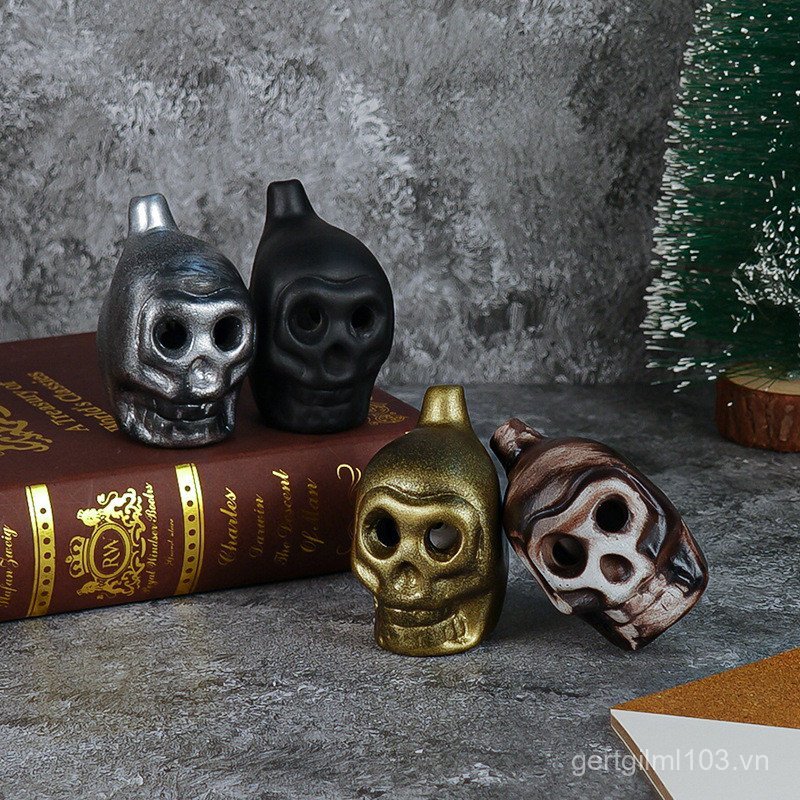 Đầu Lâu Còi Ma Teke Còi Demon Đông Nam Á Halloween Gốm Nhạc Cụ Az Nhạc Cụ Chơi Còi T