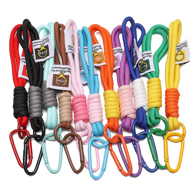 Beadia 1 Cái 19cm Màu Sắc Phù Hợp Dây Móc Khóa Bện Nylon Móc Khóa DIY Ba Lô Đồ Trang Trí DIY Điện Thoại Di Động Dây Buộc