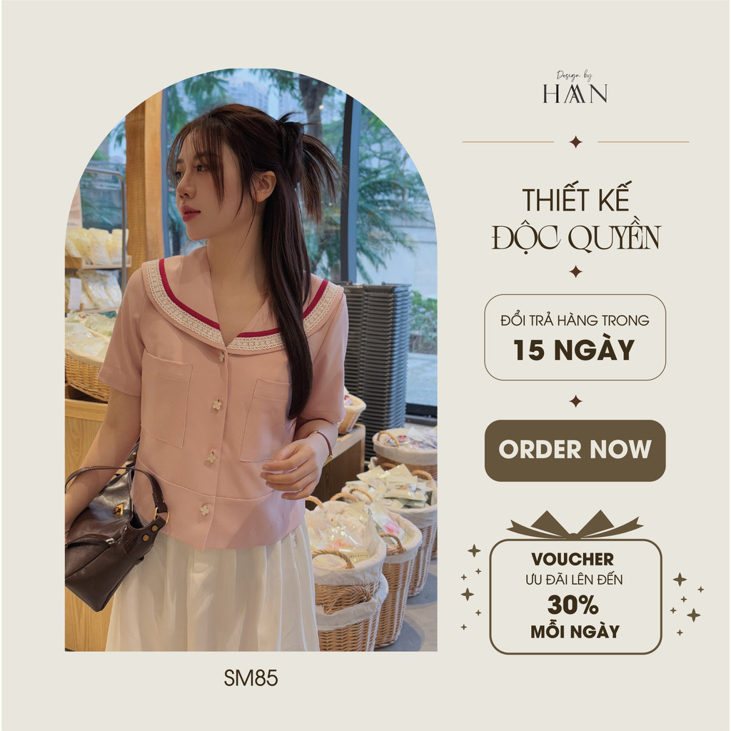 Áo Sơ Mi Nữ Thiết Kế Cổ Cách Điệu Phong Cách Hàn Quốc Thanh Lịch HAAN DESIGN SM85