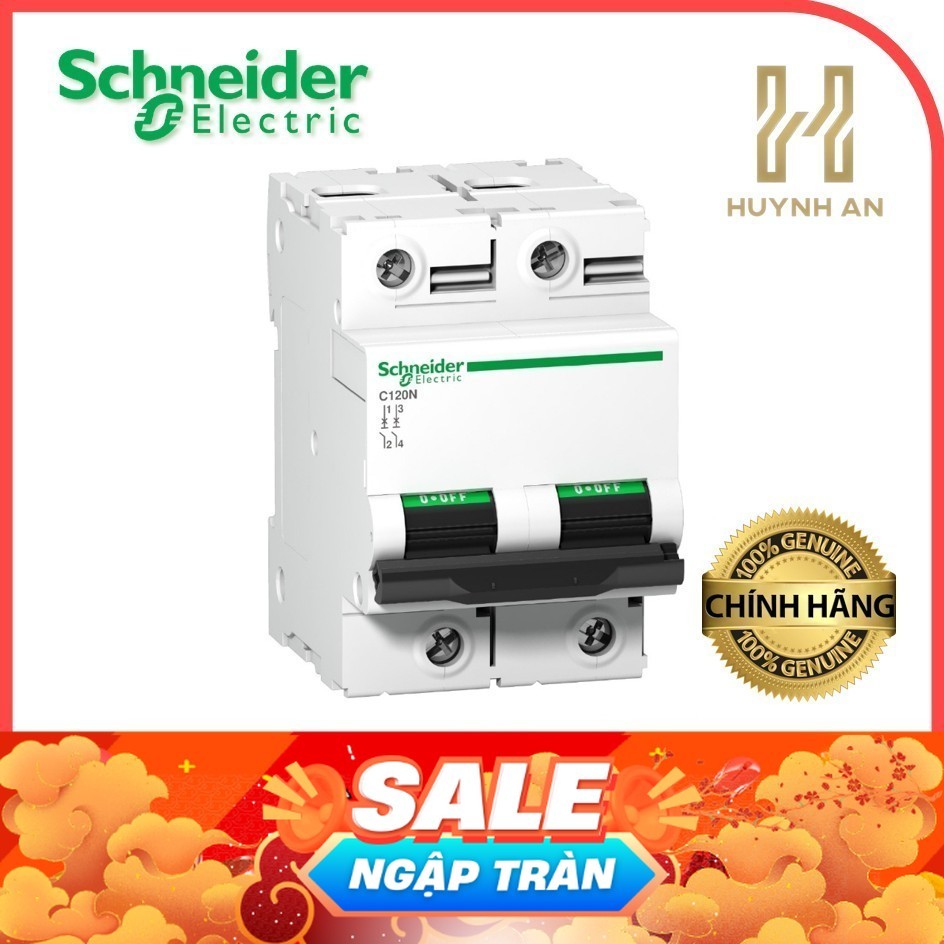 Cầu dao tự động MCB - 2P - C Curve - 10k - Dòng Acti9 C120N - Schneider Electric - A9N18361 A9N18362