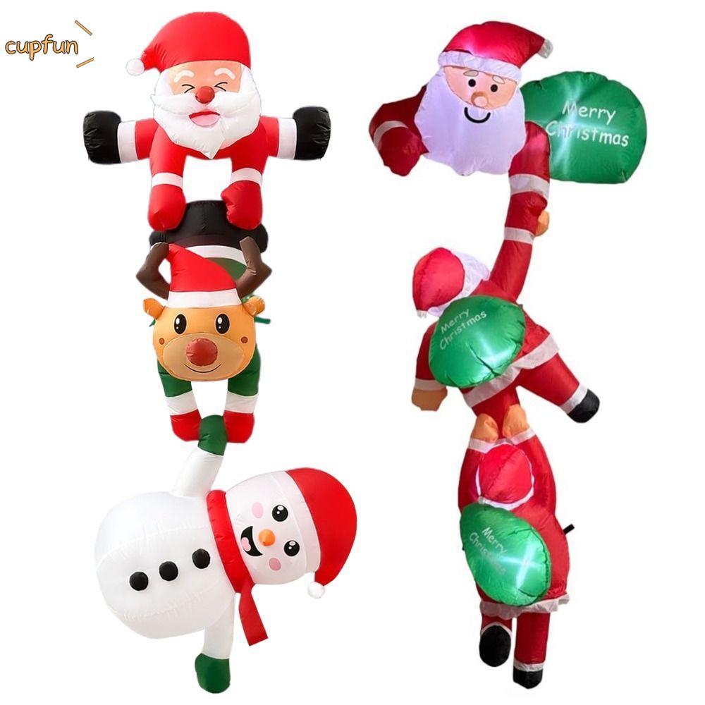 CUPFUN Giáng Sinh Bơm Hơi Trang Trí, Búp Bê Bơm Hơi Giáng Sinh DIY, Đồ Chơi Ngoài Trời Đèn LED Đồ Ch