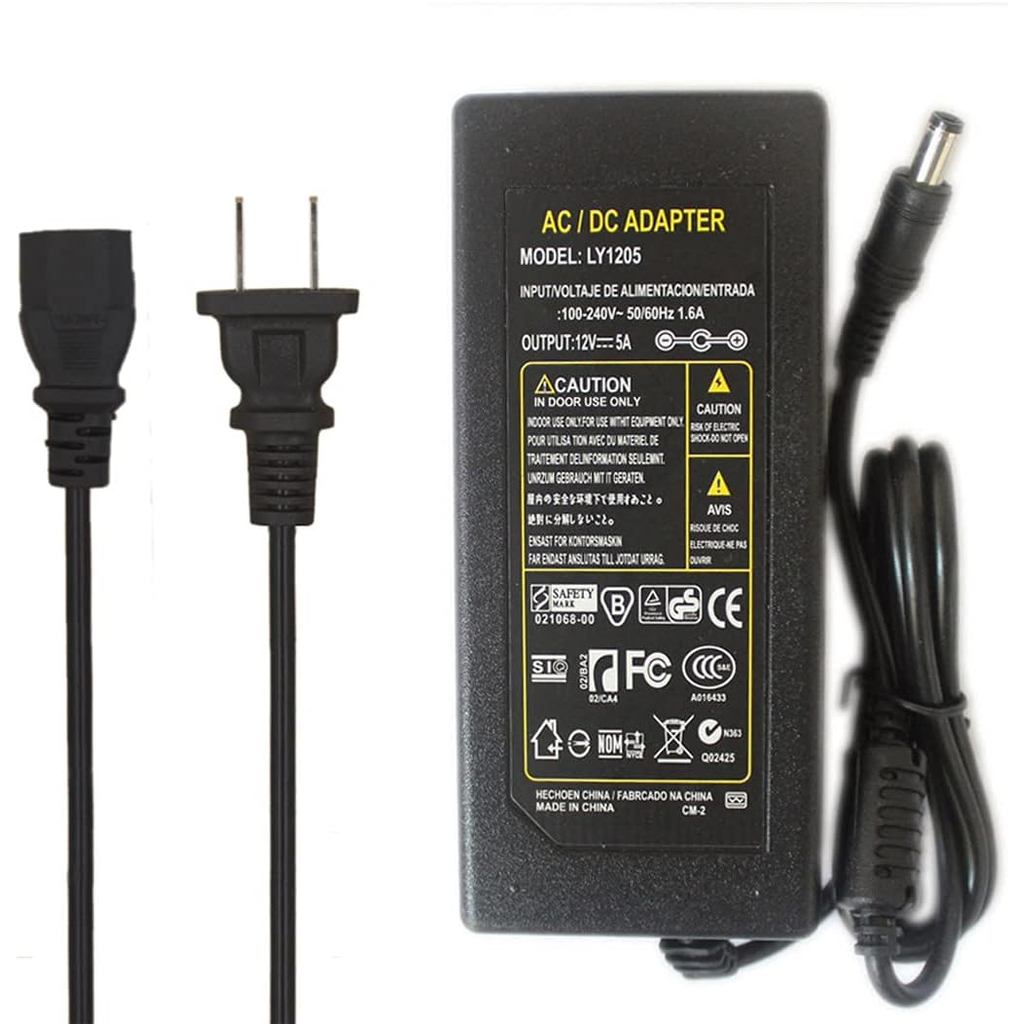 Bộ chuyển đổi nguồn điện JOYLIT 12V 5A 60W, AC 100-240V Chuyển đổi sang DC 12 Volt 5 Amp 60 Watt Biế