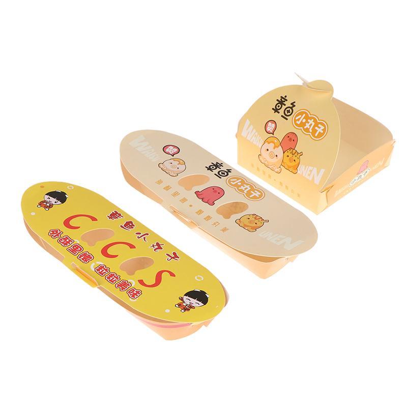 GOAY 100 Chiếc Dùng Một Lần Bạch Tuộc Bóng Bao Bì Hộp Thực Phẩm Đường Phố Nhật Bản Takoyaki Takeaway