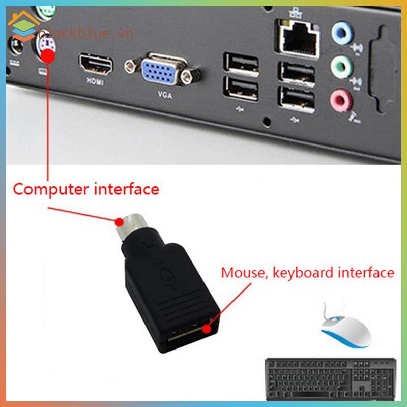 Cáp chuyển đổi USB sang PS2 BBLUE Bộ chuyển đổi giao diện chuột và bàn phím đầu tròn Bộ chuyển đổi c