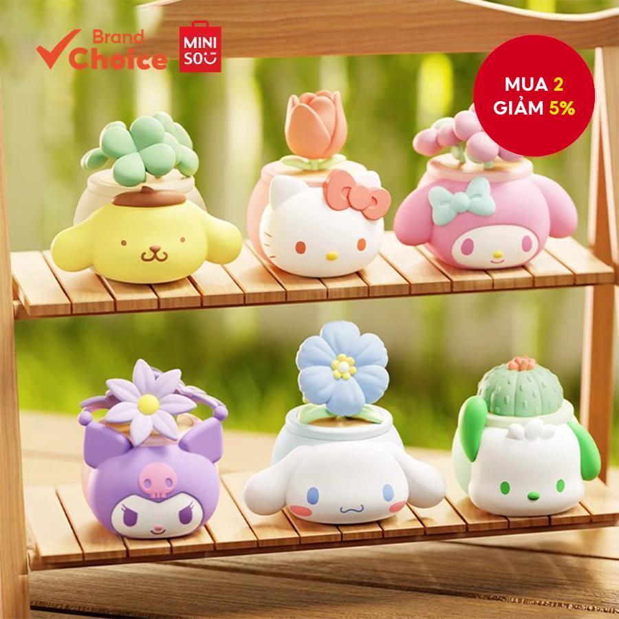 MINISO sanrio pompompurin my melody hello kitty kuromi cinnamoroll pochacco nhân vật tiểu cảnh chậu 