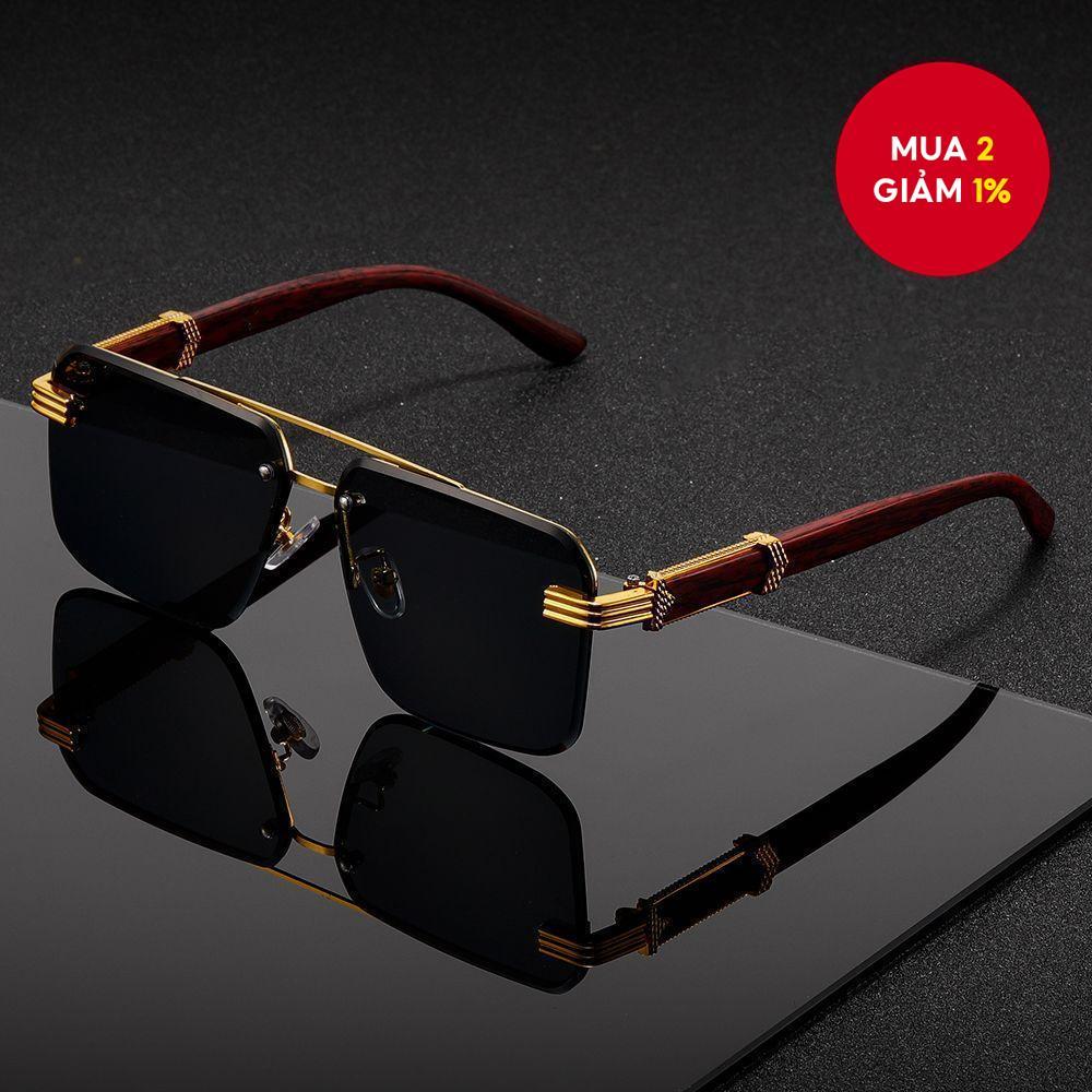 Kính râm nửa gọng vân gỗ dành cho lái xe và du lịch.