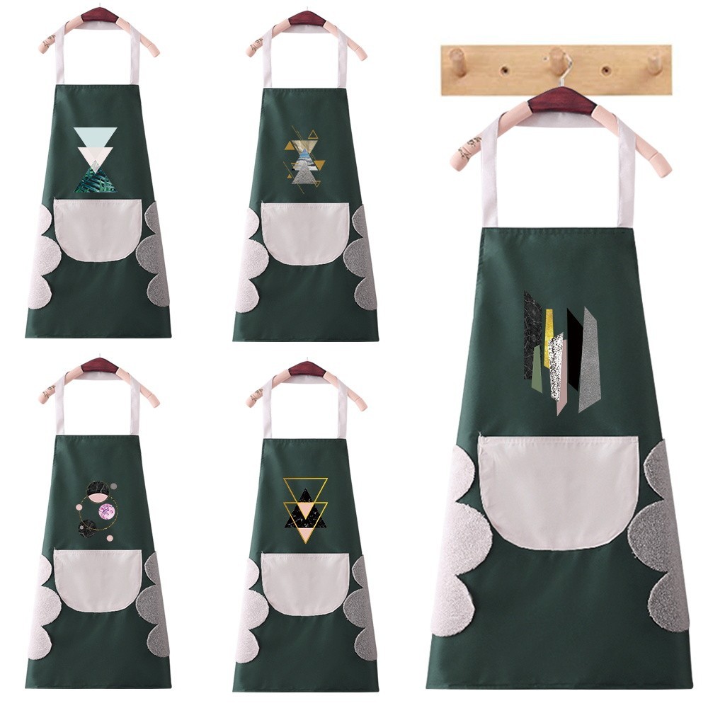 Oil-Proof &Waterproof Universal Sleeveless Apron Convenient Kitchen Cooking Apron Shape Pattern Patt