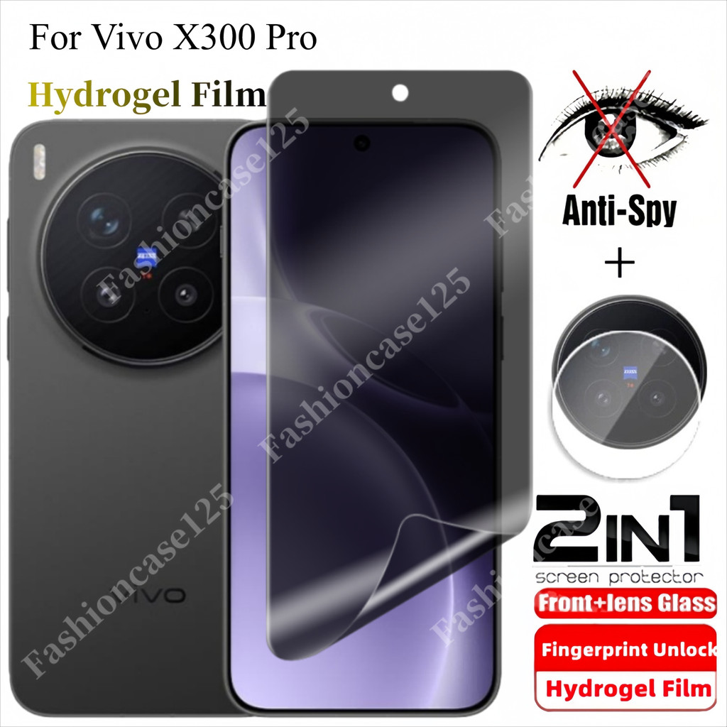 2in1 Vivo X300 Pro 5G Privacy Hydrogel Film Chống gián điệp Full Cover Bảo vệ màn hình cho Vivo X300