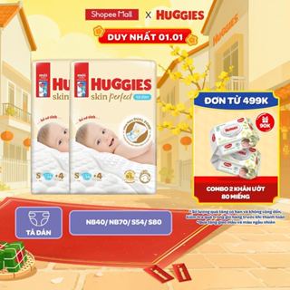   Live Độc Quyền  Combo 2 Tã dán sơ sinh Huggies Skin Perfect NB40 NB70 S54 S80 